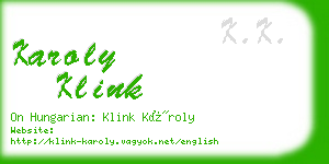 karoly klink business card
